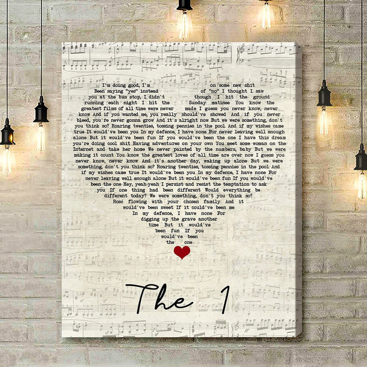 Taylor Swift The 1 Script Heart Song Lyric Art Print - Canvas Print Wall Art Home Decor