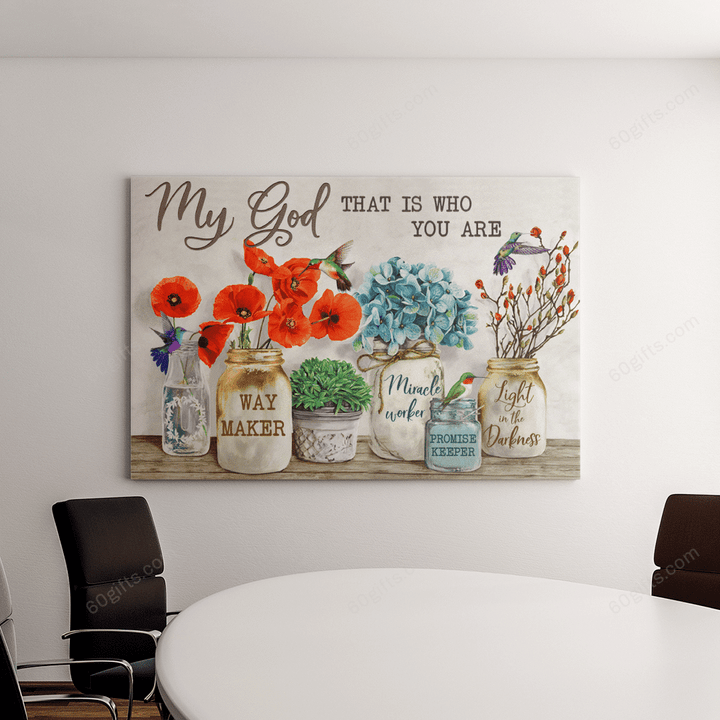 Housewarming Gifts Christian Decor Way Maker Hummingbird Jesus - Canvas Print Wall Art Home Decor