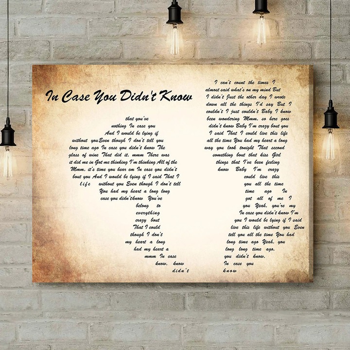 Brett Young In Case You Didn't Know Man Lady Couple Song Lyric Art Print - Canvas Print Wall Art Home Decor