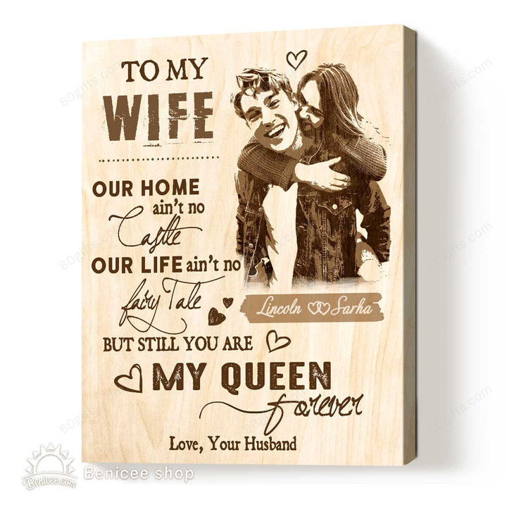 Personalized Photo Valentine's Day Gifts Our Home Anniversary Wedding Present - Customized Canvas Print Wall Art Home Decor