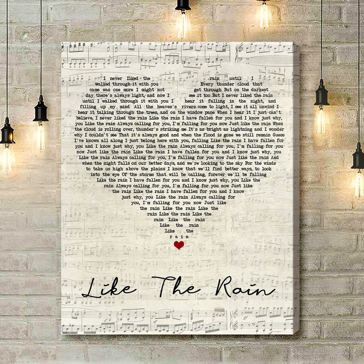 Clint Black Like The Rain Script Heart Song Lyric Art Print - Canvas Print Wall Art Home Decor