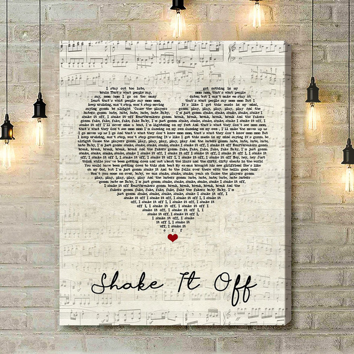 Taylor Swift Shake It Off Script Heart Song Lyric Art Print - Canvas Print Wall Art Home Decor