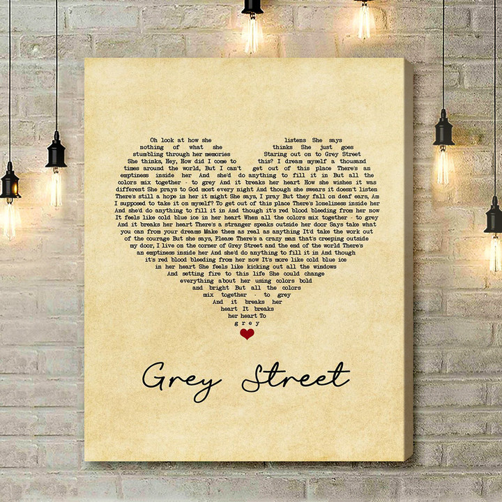 Dave Matthews Band Grey Street Vintage Heart Song Lyric Art Print - Canvas Print Wall Art Home Decor