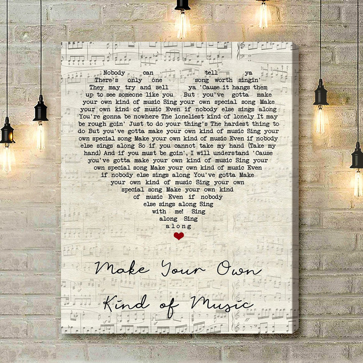 Paloma Faith Make Your Own Kind Of Music Script Heart Song Lyric Art Print - Canvas Print Wall Art Home Decor