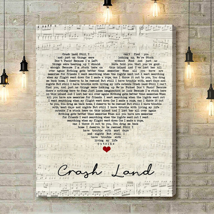 Twin Atlantic Crash Land Script Heart Song Lyric Music Art Print - Canvas Print Wall Art Home Decor