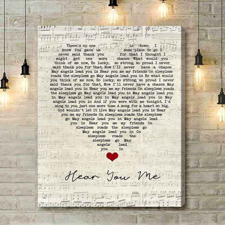 Jimmy Eat World Hear You Me Script Heart Song Lyric Music Art Print - Canvas Print Wall Art Home Decor