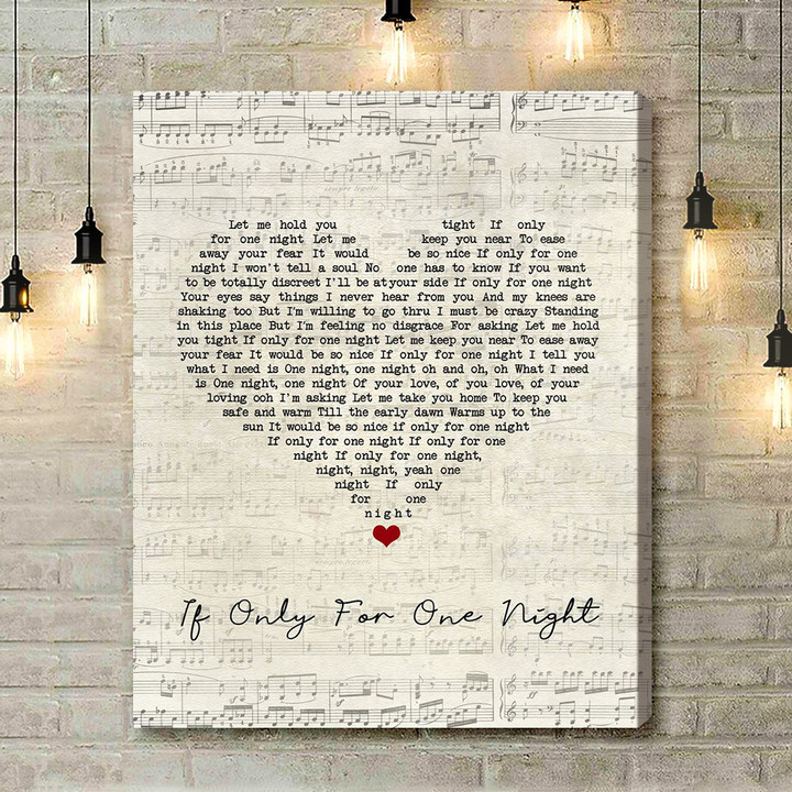 Luther Vandross If Only For One Night Script Heart Song Lyric Art Print - Canvas Print Wall Art Home Decor