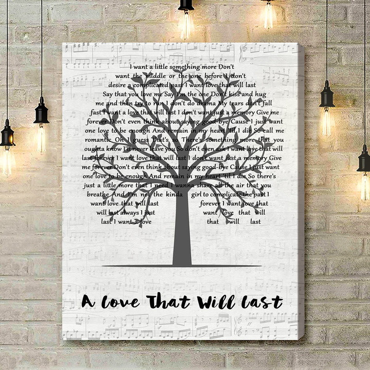 Renee Olstead A Love That Will Last Music Script Tree Song Lyric Art Print - Canvas Print Wall Art Home Decor