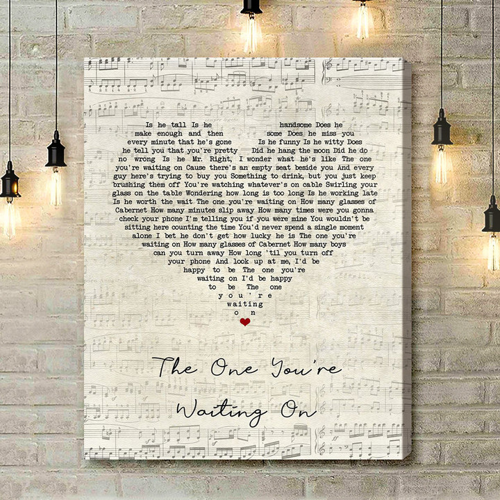 Alan Jackson The One You're Waiting On Script Heart Song Lyric Art Print - Canvas Print Wall Art Home Decor