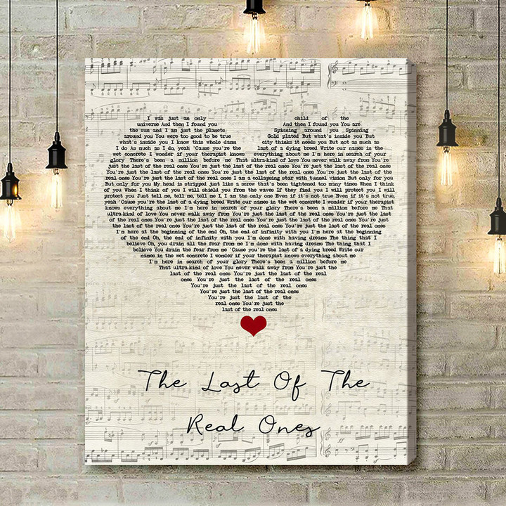 Fall Out Boy The Last Of The Real Ones Script Heart Song Lyric Art Print - Canvas Print Wall Art Home Decor