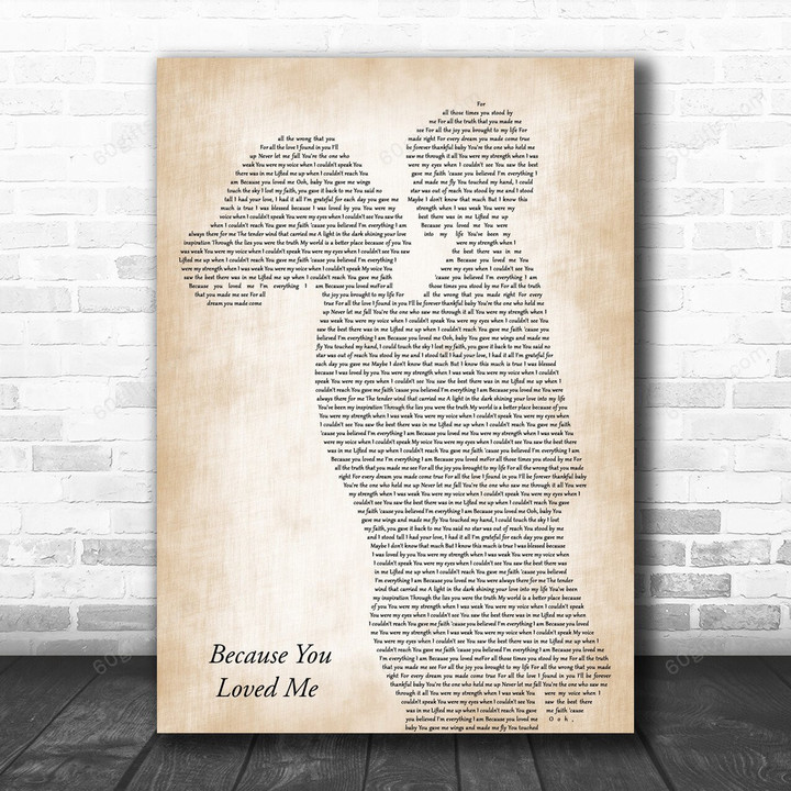Celine Dion Because You Loved Me Mother & Child Song Lyric Art Print - Canvas Print Wall Art Home Decor