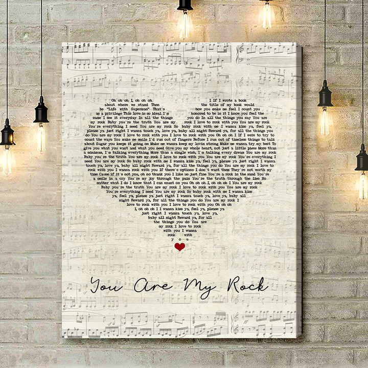 Beyonce You Are My Rock Script Heart Song Lyric Art Print - Canvas Print Wall Art Home Decor