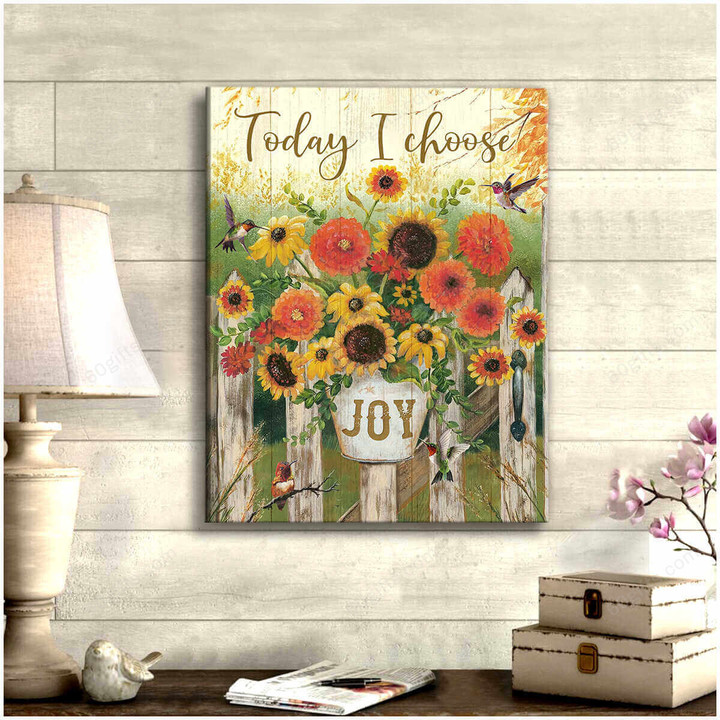 Housewarming Gifts Floral Decor Joy - Hummingbird Canvas Print Wall Art Home Decor