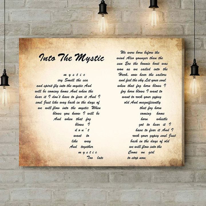 Van Morrison Into The Mystic Man Lady Couple Song Lyric Art Print - Canvas Print Wall Art Home Decor