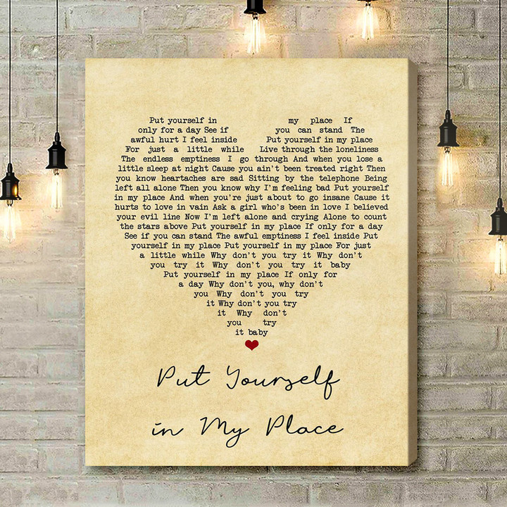 The Elgins Put Yourself In My Place Vintage Heart Song Lyric Art Print - Canvas Print Wall Art Home Decor