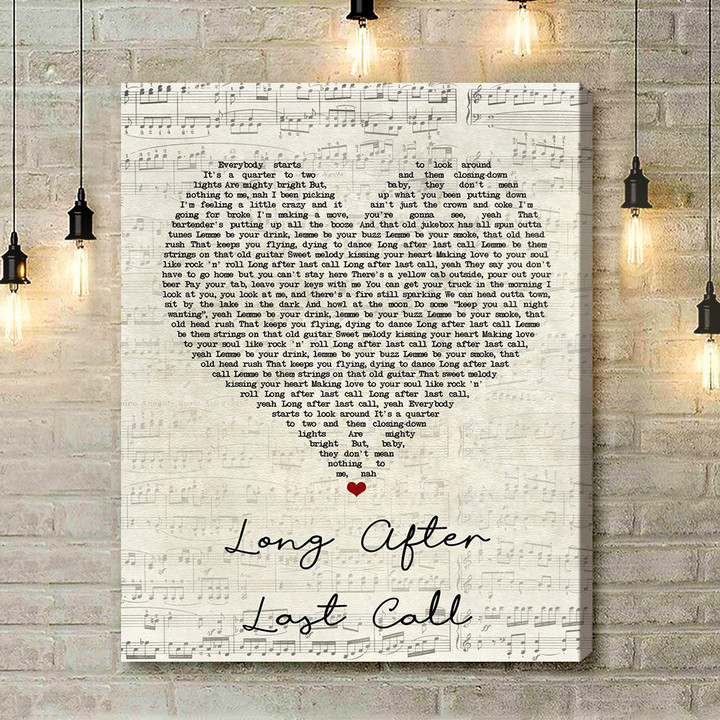 The Cadillac Three Long After Last Call Script Heart Song Lyric Art Print - Canvas Print Wall Art Home Decor