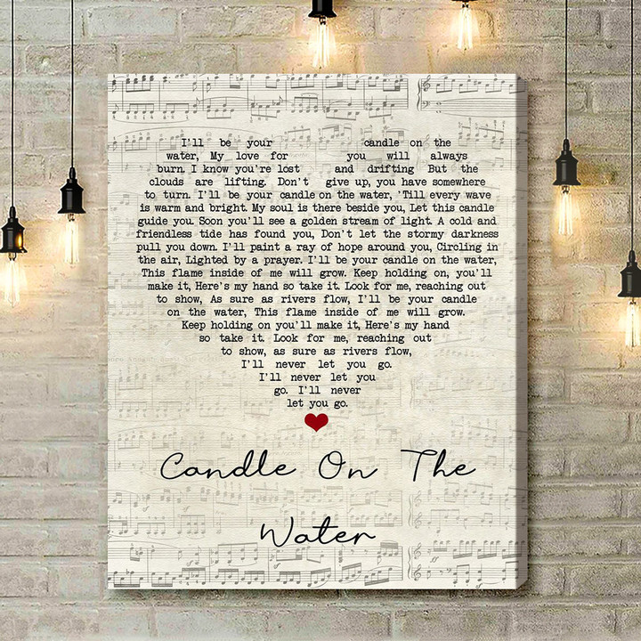 Helen Reddy Candle On The Water Script Heart Song Lyric Music Art Print - Canvas Print Wall Art Home Decor