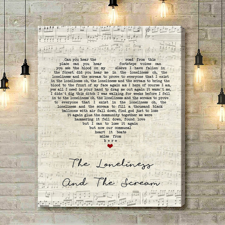 Frightened Rabbit The Loneliness And The Scream Script Heart Song Lyric Art Print - Canvas Print Wall Art Home Decor