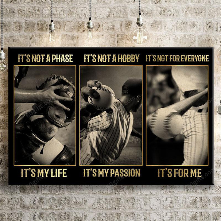 Personalized Graduation Gifts Baseball Black It's Not A Phase Art Print - Customized Canvas Print Wall Art Home Decor