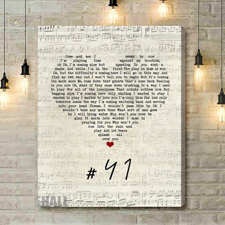 Dave Matthews Band #41 Script Heart Song Lyric Quote Music Art Print - Canvas Print Wall Art Home Decor
