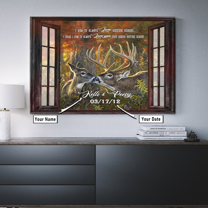 Personalized Hunting Couple Hunting Deer Canvas Print Frames Canvas Print Frames Painting  Aeticon Wrapped Canvas 8x10in