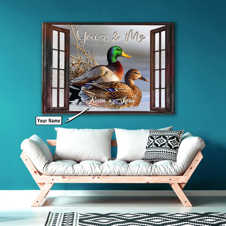 Personalized Hunting Couple Duck Hunting Canvas Print Frames Canvas Print Frames Painting  Aeticon Wrapped Canvas 8x10in