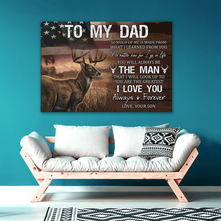Deer Hunting To My Dad I Love You Always And Forever Canvas Print Frames Canvas Print Frames Painting  Aeticon Wrapped Canvas 8x10in