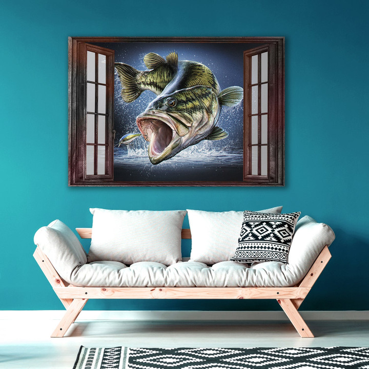 Bass Fishing Canvas Print Frames Canvas Print Frames Painting  Aeticon Wrapped Canvas 8x10in