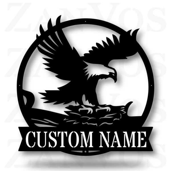 Eagle&#39;s Nest Monogram Customized Metal Signs, Custom Metal Sign, Custom Signs, Metal Sign Laser Cut Metal Signs Custom Gift Ideas 12x12IN