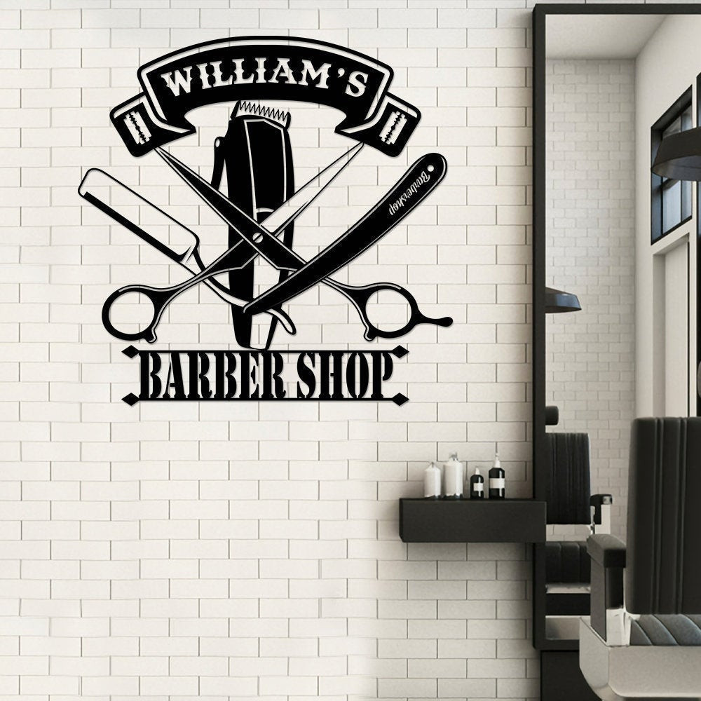 Personalized Barber Shop Equipment Metal Sign, Barber Shop Sign, Custom Hairstylist Sign, Gifts For Hairdresser, Haircut Salon, Home Decor Laser Cut Metal Signs Custom Gift Ideas 12x12IN