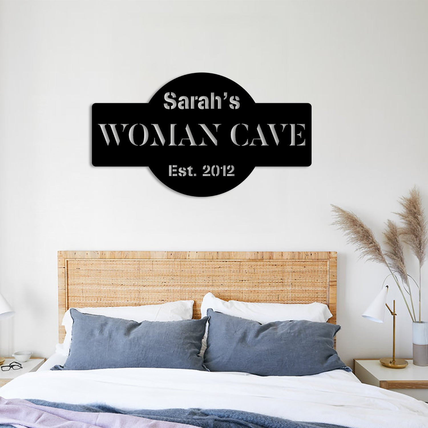 Customized Woman Cave Funny Metal Sign, She Shed Plaque, Gift For Her Laser Cut Metal Signs Custom Gift Ideas 14x14IN