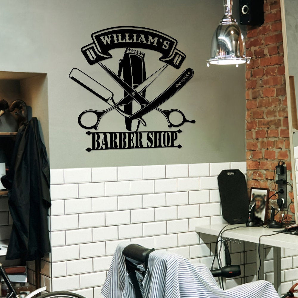 Personalized Barber Shop Equipment Metal Sign, Barber Shop Sign, Custom Hairstylist Sign, Gifts For Hairdresser, Haircut Salon, Home Decor Laser Cut Metal Signs Custom Gift Ideas 14x14IN