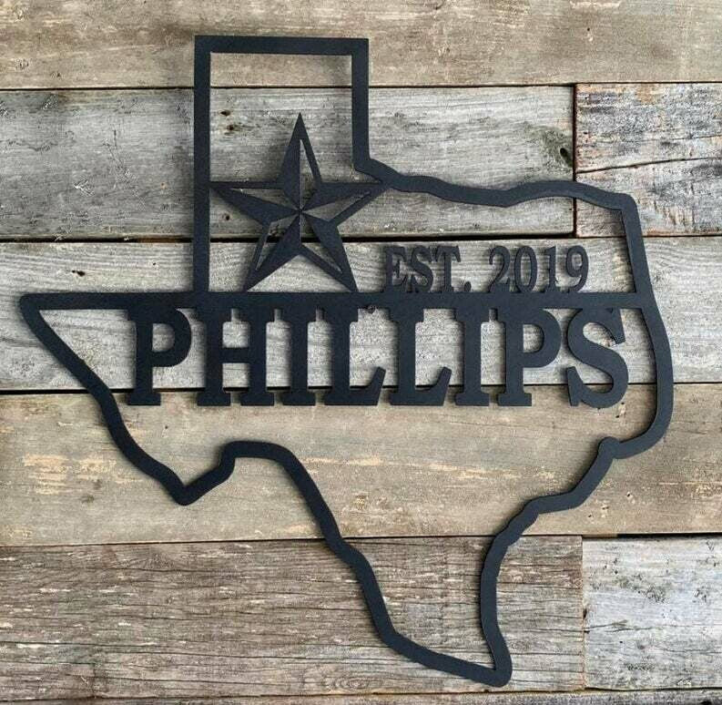I love Texas Personalized Cut Metal Sign Laser Cut Metal Signs Custom Gift Ideas 12x12IN