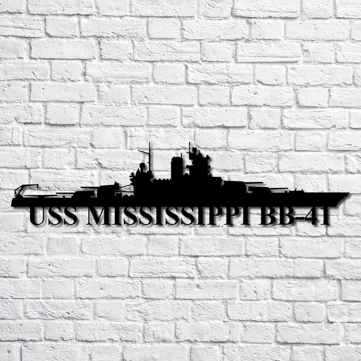 Uss Mississippi Bb41 Navy Ship Metal Art, Gift For Navy Veteran, Navy Ships Silhouette Metal Art, Navy Home Decor Laser Cut Metal Signs Custom Gift Ideas 12x12IN