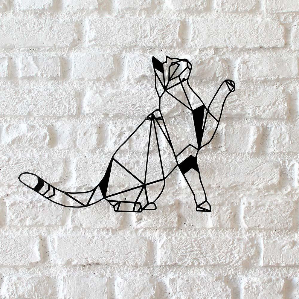 Geometric Cat Ver 2 Cat Lovers Wall Art Decor Cut Metal Sign Laser Cut Metal Signs Custom Gift Ideas 12x12IN