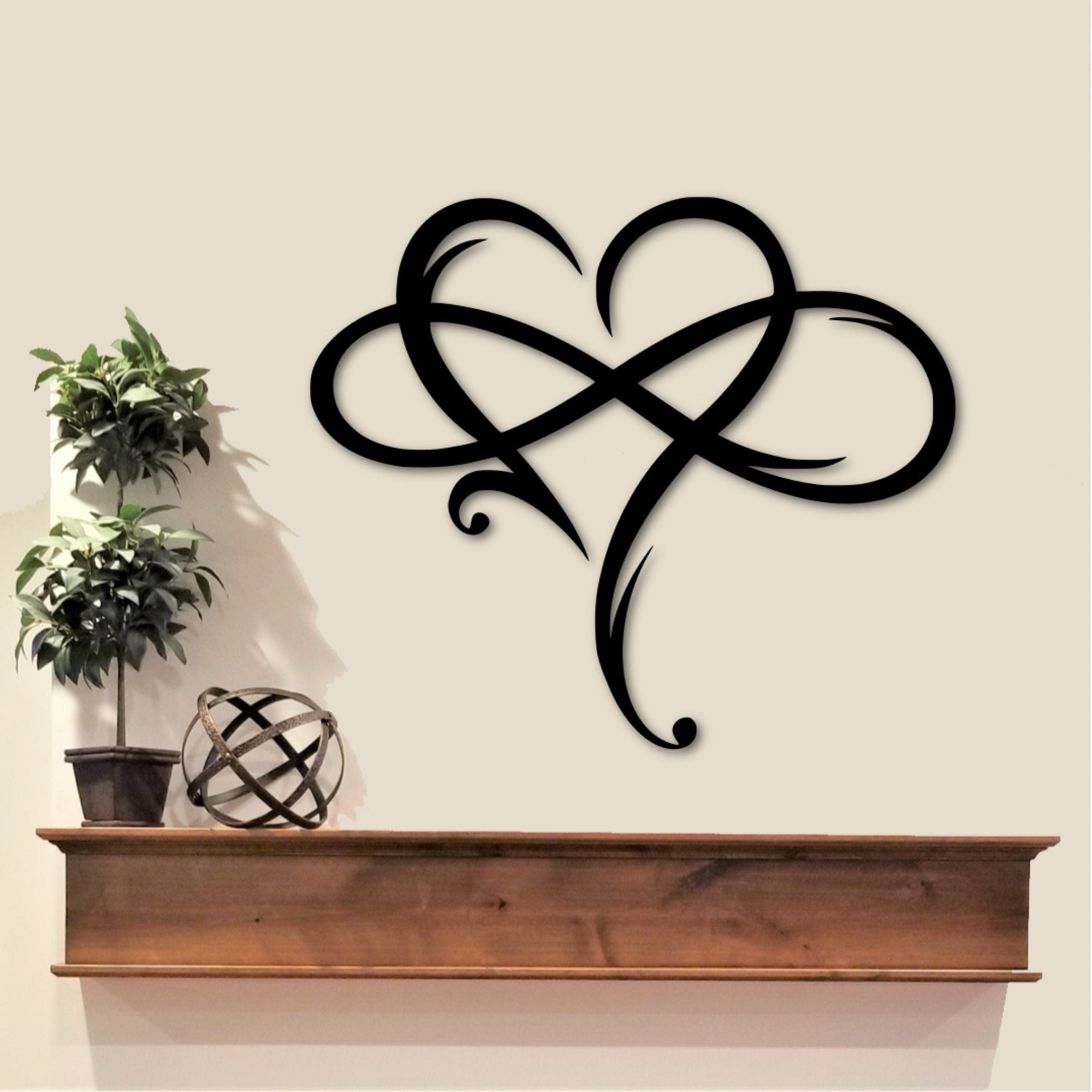 Infinity Symbol With Heart Metal Sign, Valentine Love Infinity Symbol With Heart, Wedding, Anniversary, Christmas Gift For Couple, Metal Wall Art Laser Cut Metal Signs Custom Gift Ideas 12x12IN