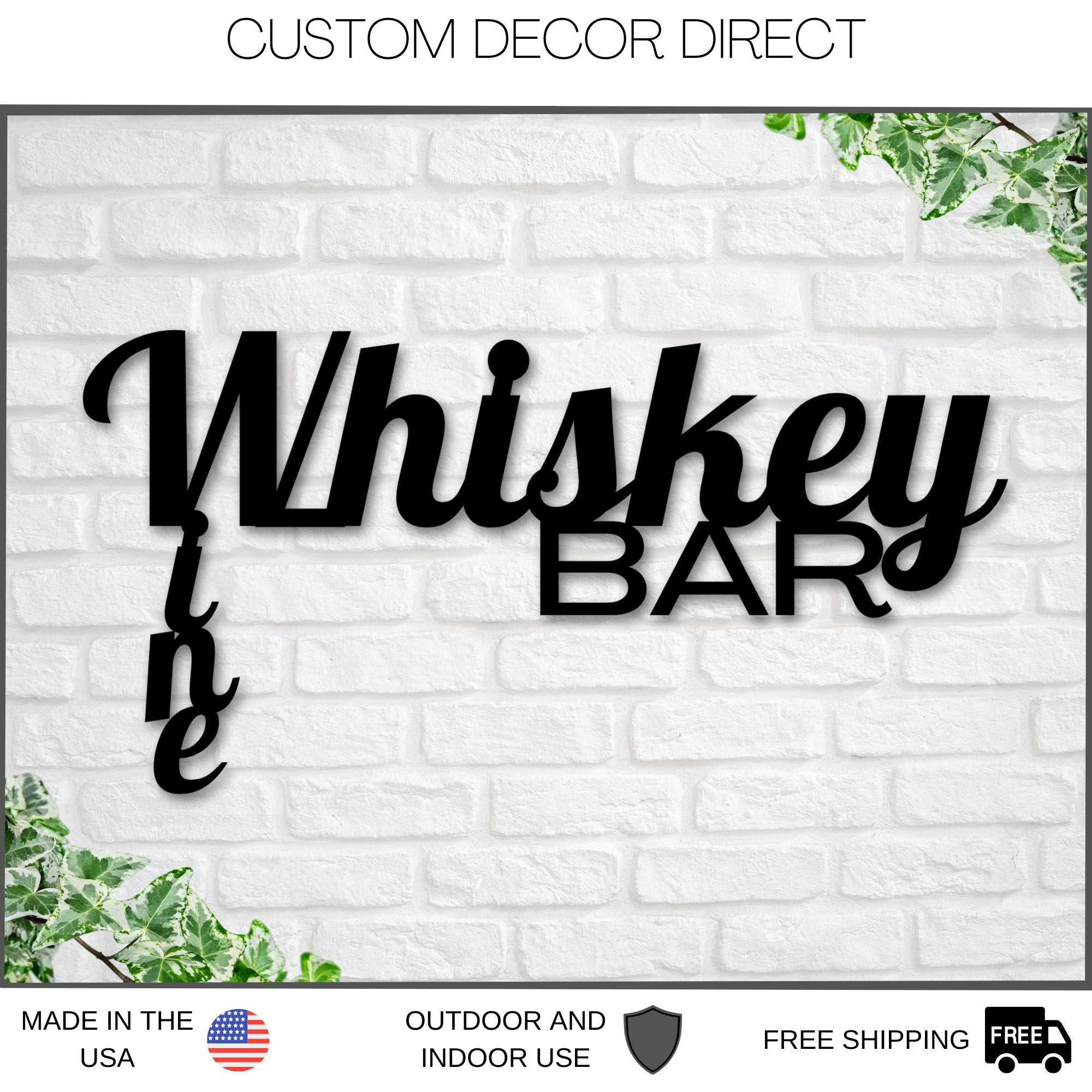 Personalized Bar Metal Sign, Whiskey Wine Bar Sign, Rustic Home Decor, Basement Bar, Wine Decor, Wine Bar Sign, Mother's Day Gift, Wine Gift Laser Cut Metal Signs Custom Gift Ideas 12x12IN