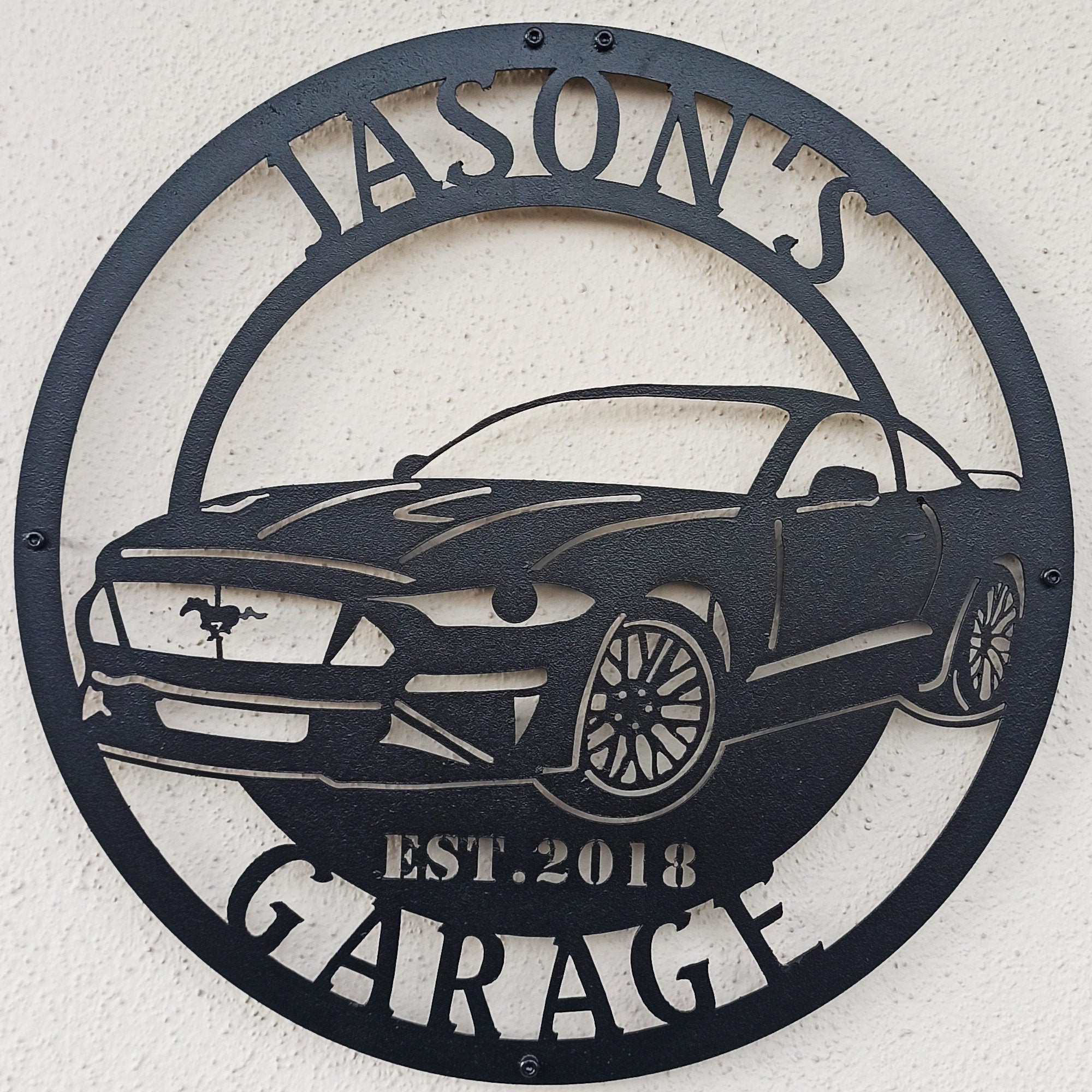 Ford Mustang Metal Sign, Garage Sign, Car Sign, Metal Art, Cut Metal Sign Laser Cut Metal Signs Custom Gift Ideas 14x14IN