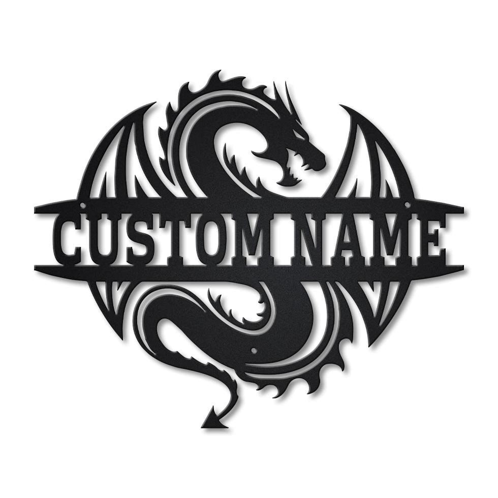 Personalized Dragon Metal Sign Art, Custom Dragon Metal Sign, Dragon Gifts Funny, Hobbie Gift, Animal Custom Laser Cut Metal Signs Custom Gift Ideas 14x14IN