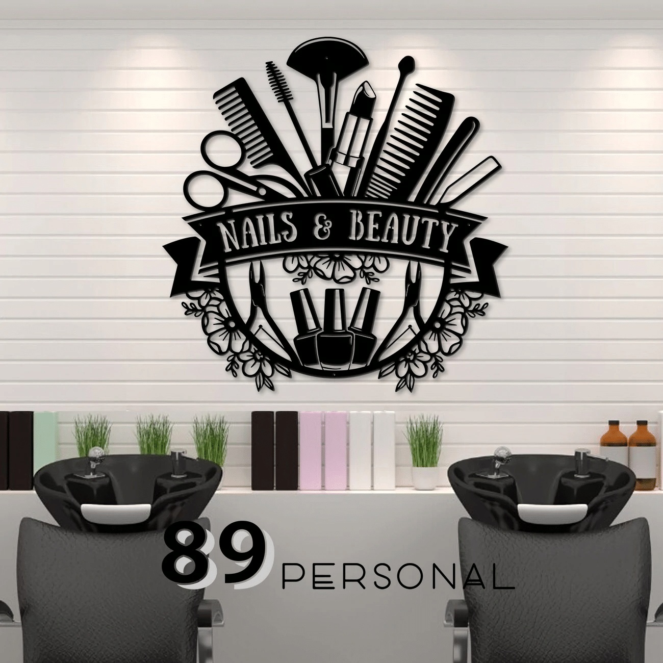 Nails And Beauty Decor Wall Art Personalized Cut Metal Sign Laser Cut Metal Signs Custom Gift Ideas 12x12IN