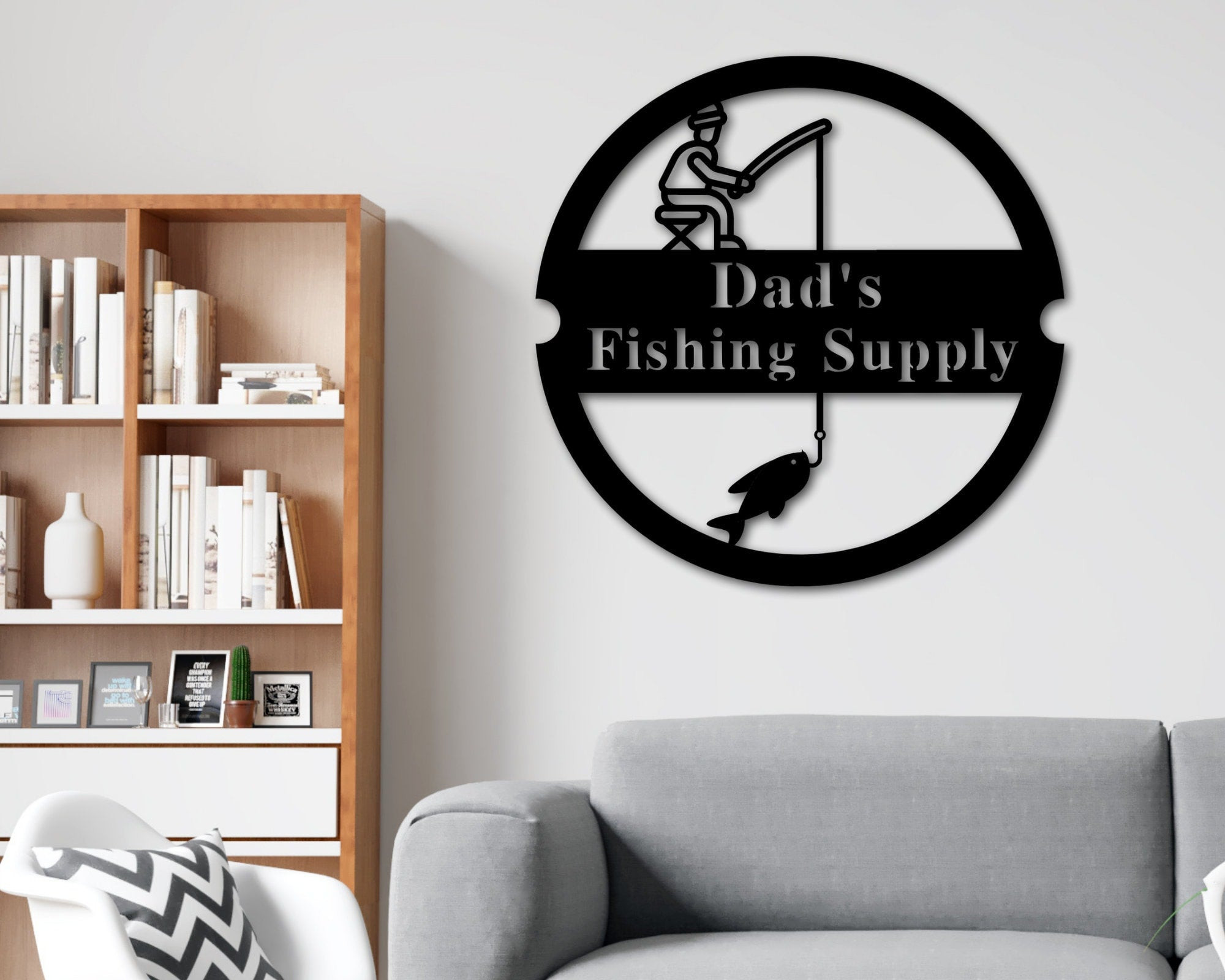 Fishing Metal Sign, Custom Fishing Decor, Personalized Father's Day Gift, Bass Fishing Gift, Gift For Dad, Fisherman Gift, Fishing Supply Laser Cut Metal Signs Custom Gift Ideas 14x14IN
