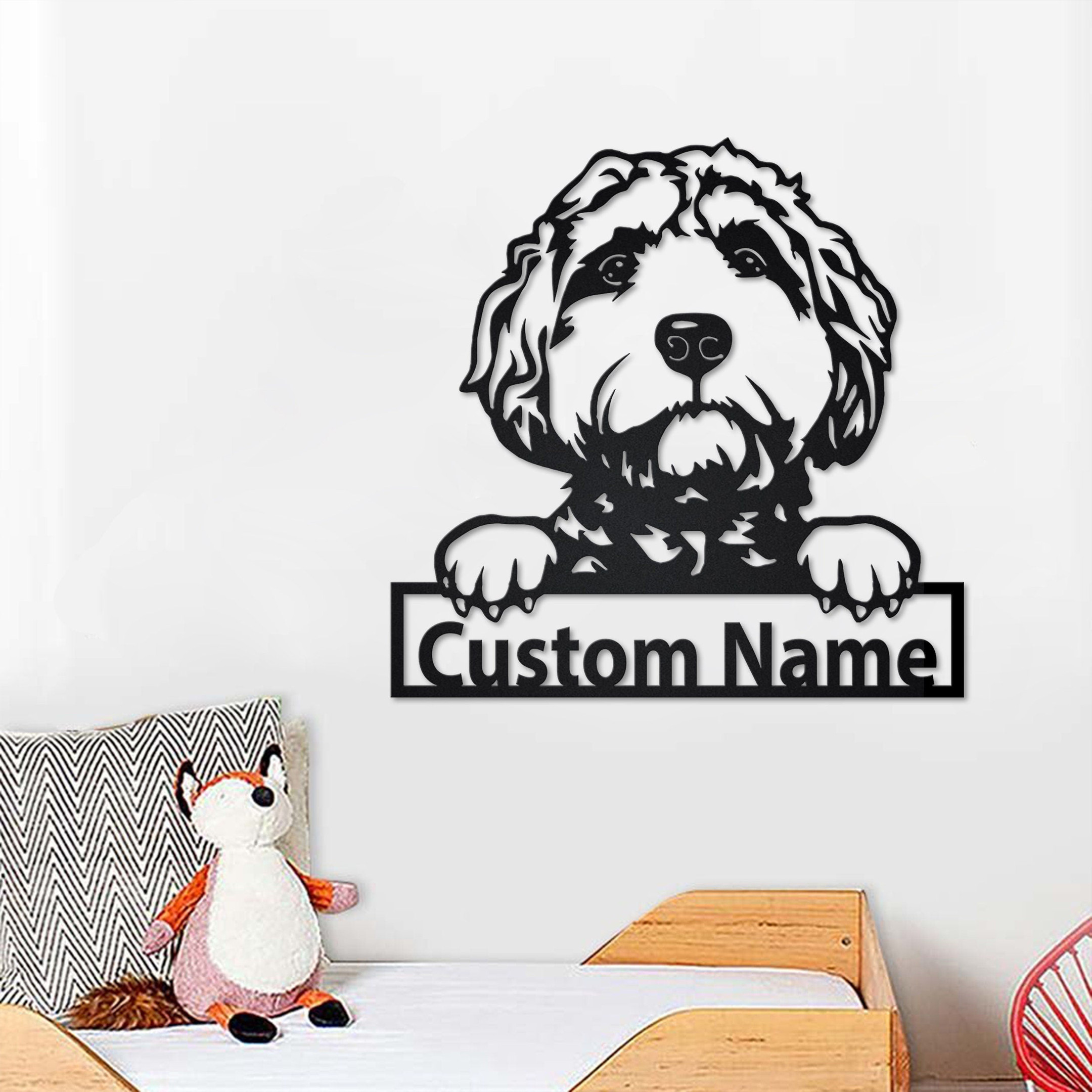 Personalized Goldendoodle Metal Sign, Goldendoodle Metal Wall Art, Dog Metal Sign, Goldendoodle Gift, Goldendoodle Lover Gift Goldendoodle Laser Cut Metal Signs Custom Gift Ideas 14x14IN