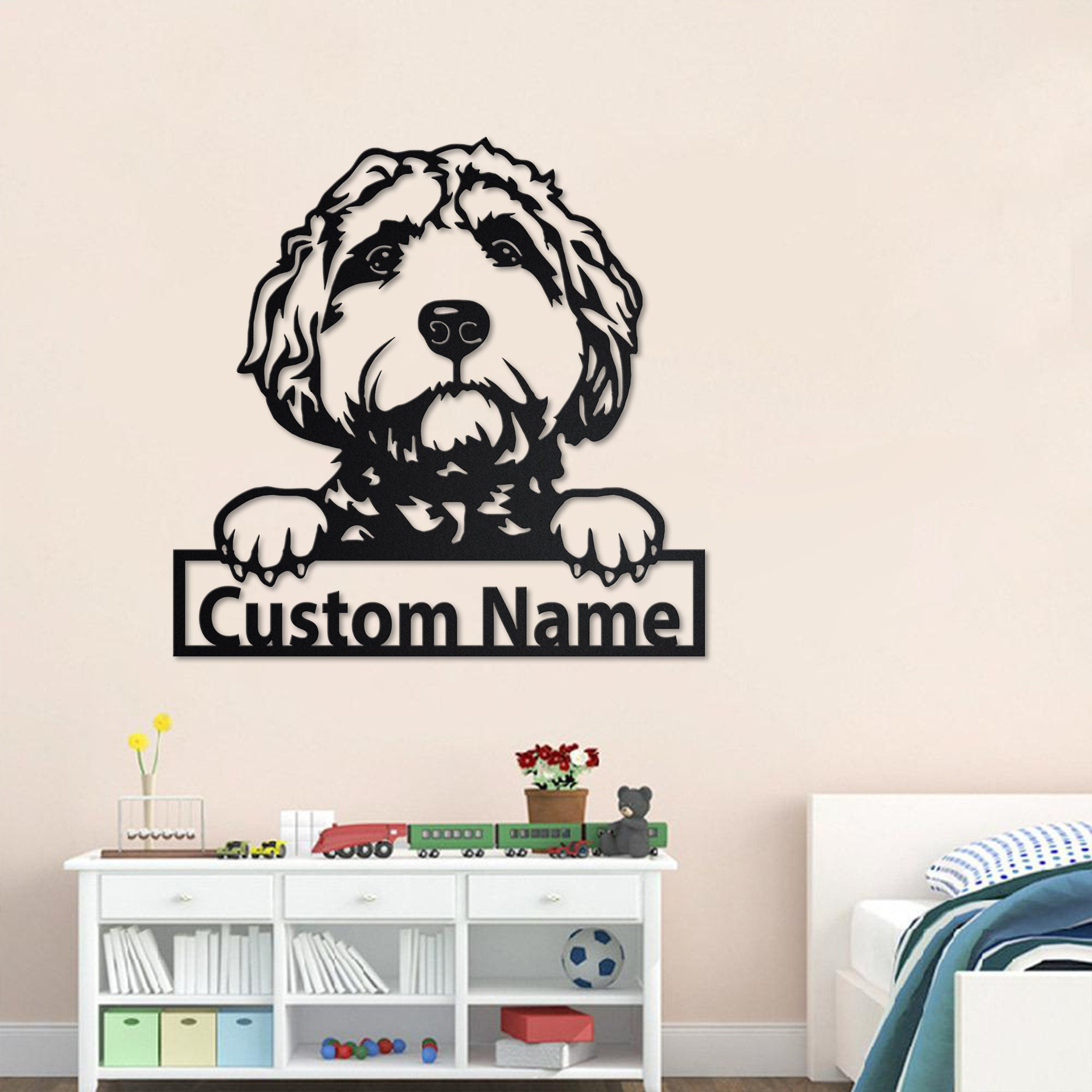 Personalized Goldendoodle Metal Sign, Goldendoodle Metal Wall Art, Dog Metal Sign, Goldendoodle Gift, Goldendoodle Lover Gift Goldendoodle Laser Cut Metal Signs Custom Gift Ideas 18x18IN