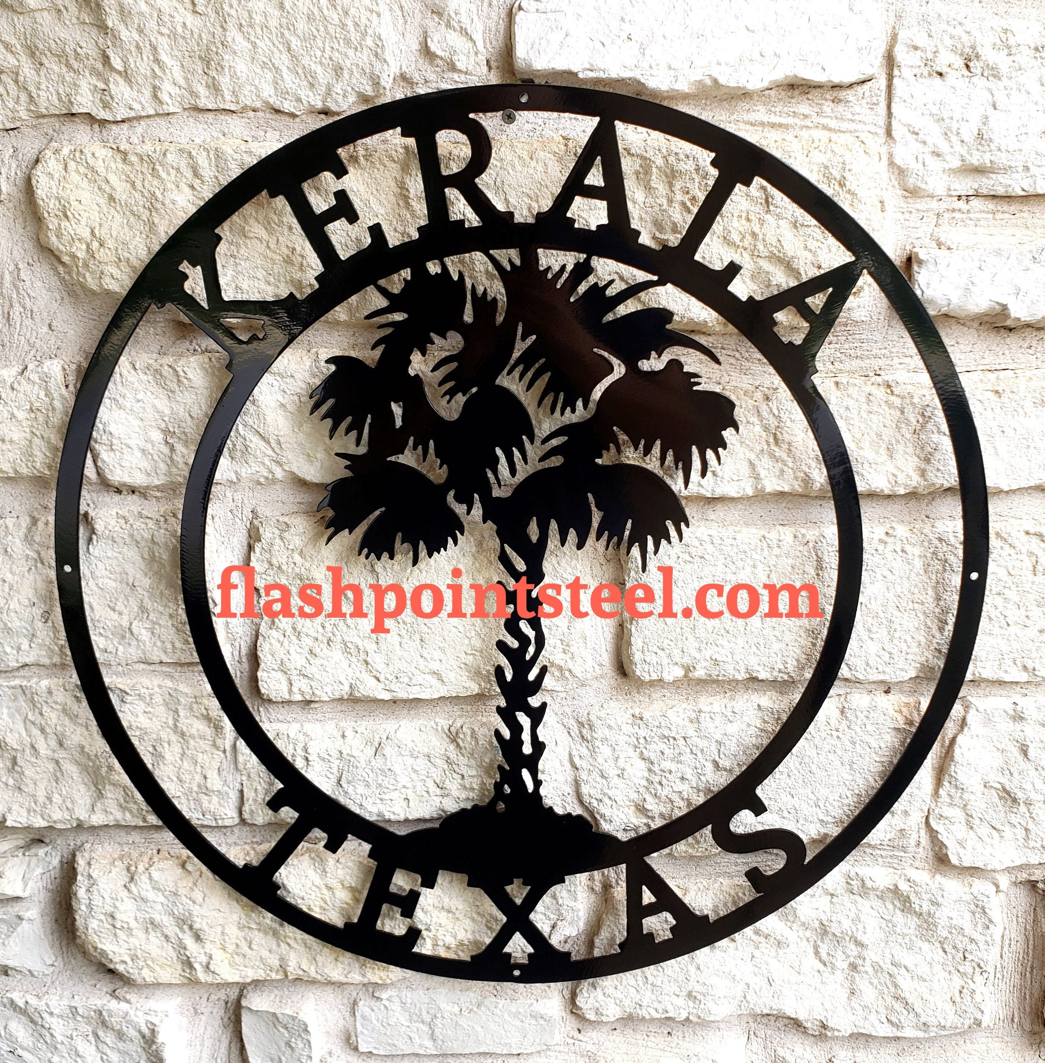Palm Tree Sign, Tropical, Entrance Sign, Wall Decor, Plasma Cut Steel Sign ,custom Monogram, Welcome Sign, Personalized Sign, Home Decor Laser Cut Metal Signs Custom Gift Ideas 12x12IN