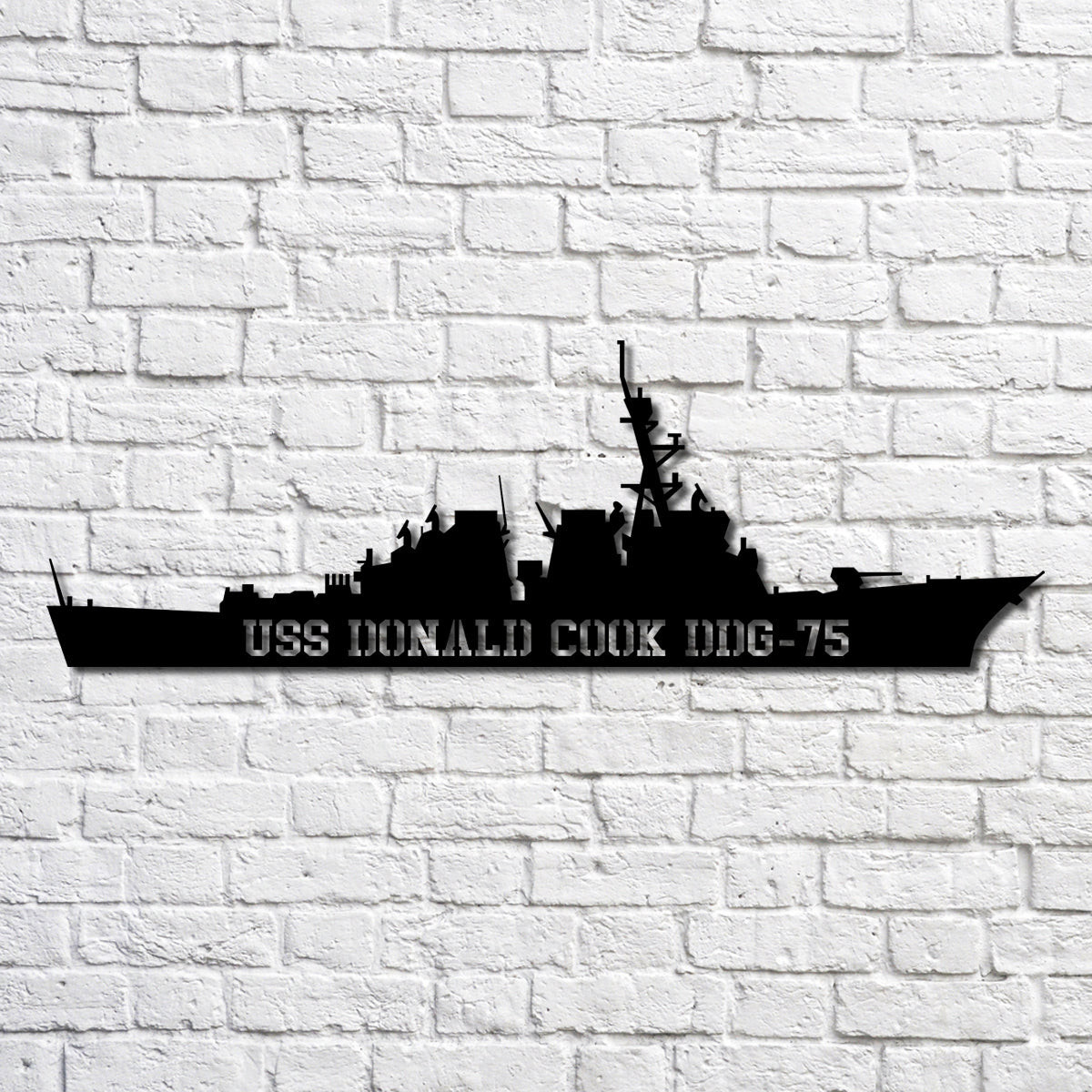 Uss Donald Cook Ddg75 Navy Ship Metal Art, Custom Us Navy Ship Cut Metal Sign, Gift For Navy Veteran, Navy Ships Silhouette Metal Art, Navy Home Decor Laser Cut Metal Signs Custom Gift Ideas 12x12IN