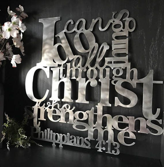 I can do all things through Christ Metal House Sign Laser Cut Metal Signs Custom Gift Ideas 12x12IN