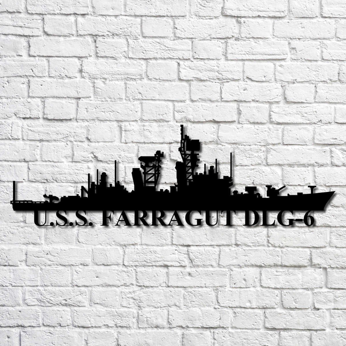 U.s.s. Farragut Dlg6 Navy Ship Metal Art, Custom Us Navy Ship Cut Metal Sign, Gift For Navy Veteran, Navy Ships Silhouette Metal Art, Navy Home Decor Laser Cut Metal Signs Custom Gift Ideas 12x12IN