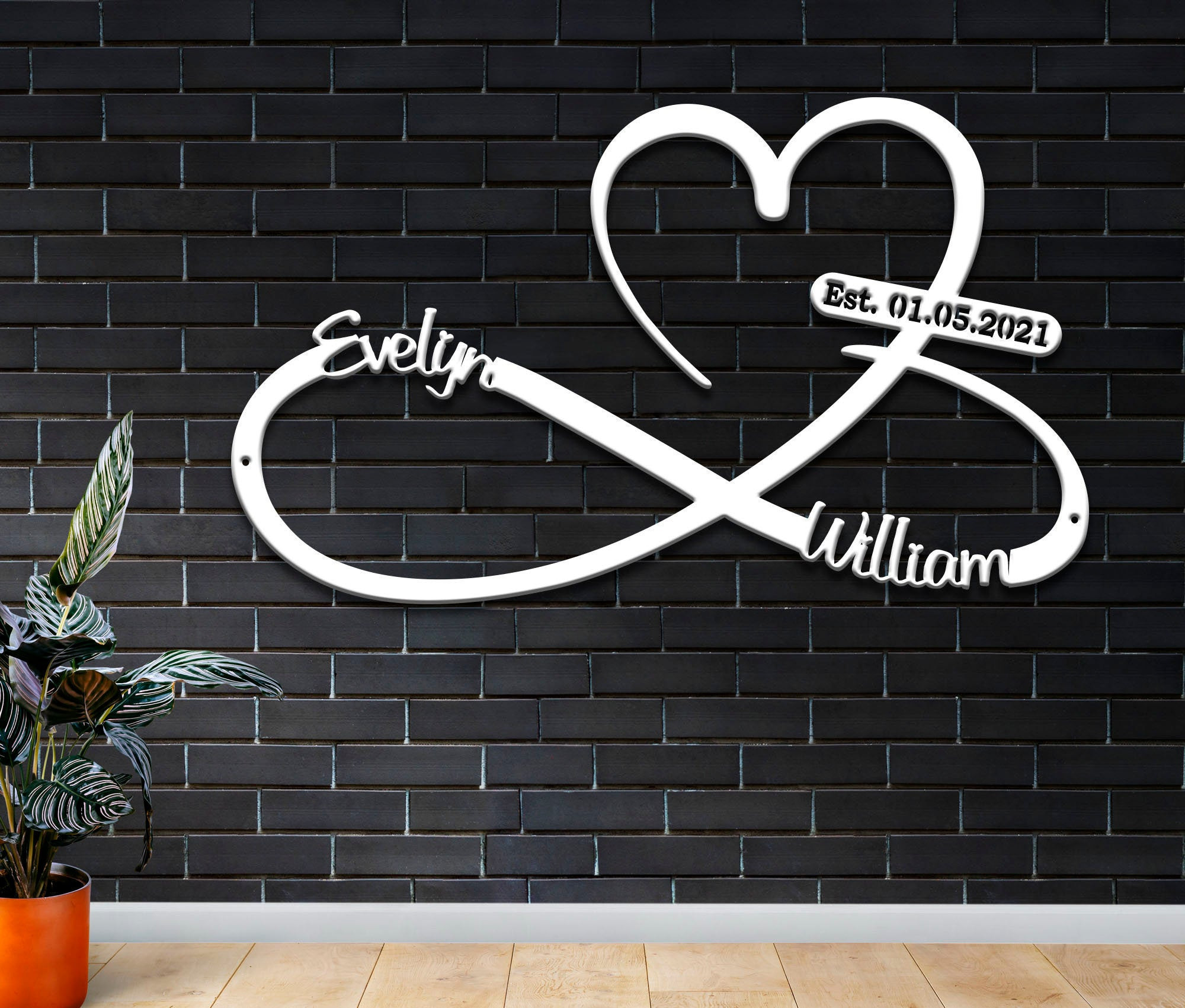 Infinity Heart Metal Sign,gift For Couple,personalized Metal Wall Decor,gift For Her,gift For Boyfriend,gift For Husband, Anniversary Gift Laser Cut Metal Signs Custom Gift Ideas 14x14IN