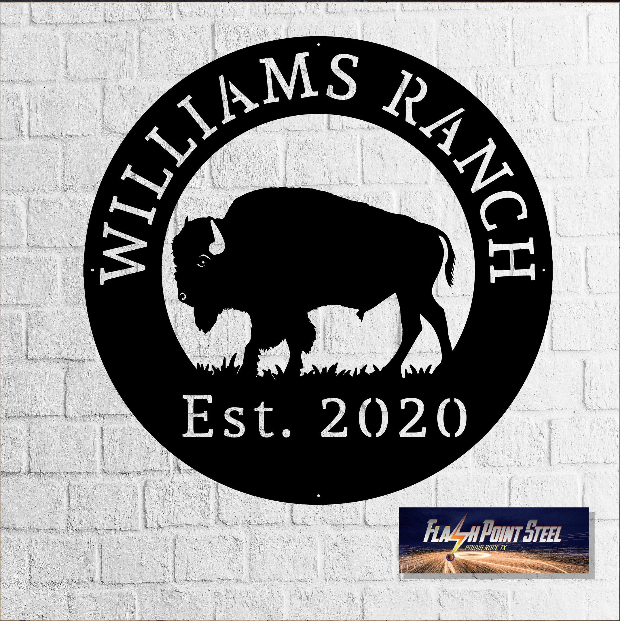 Buffalo Sign, American Bison Sign, Entrance Sign, Metal Art, Personalized Sign, Entrance Gate, Farm Sign, Ranch Sign, Bison Metal Sign Laser Cut Metal Signs Custom Gift Ideas 12x12IN