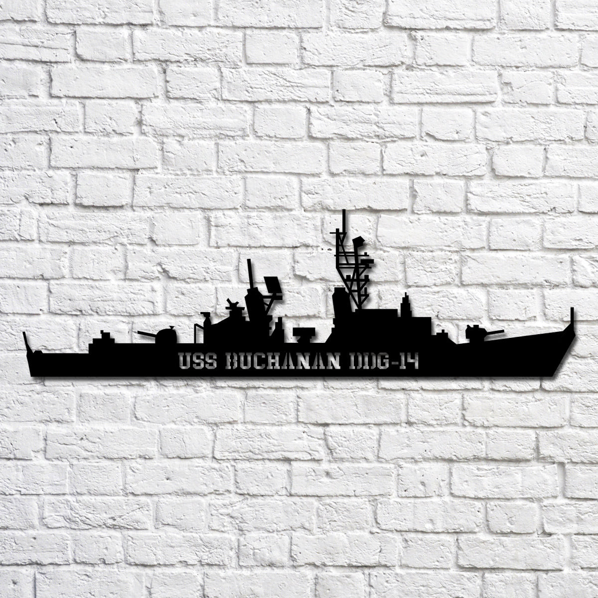 Uss Buchanan Ddg14 Navy Ship Metal Art, Custom Us Navy Ship Cut Metal Sign, Gift For Navy Veteran, Navy Ships Silhouette Metal Art, Navy Home Decor Laser Cut Metal Signs Custom Gift Ideas 12x12IN